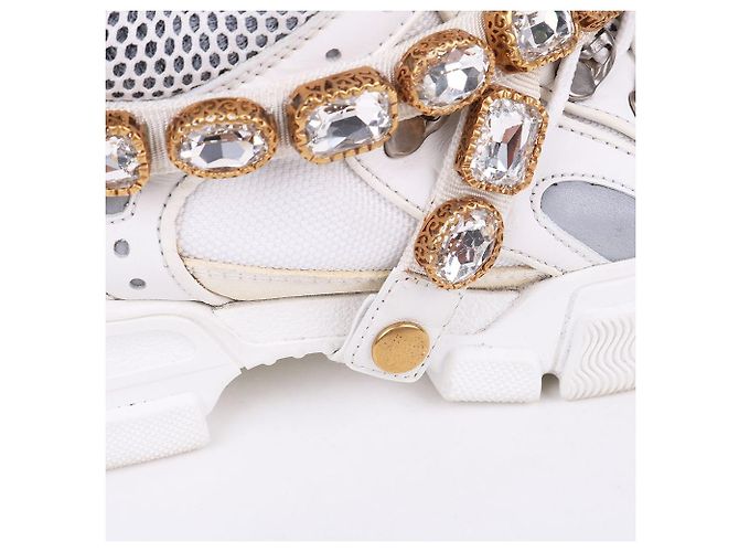 Gucci Sneakers Flackstripe Crystal Bianco - vista 6
