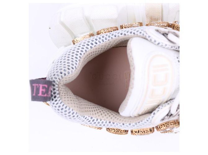 Gucci Sneakers Flackstripe Crystal Bianco - vista 9