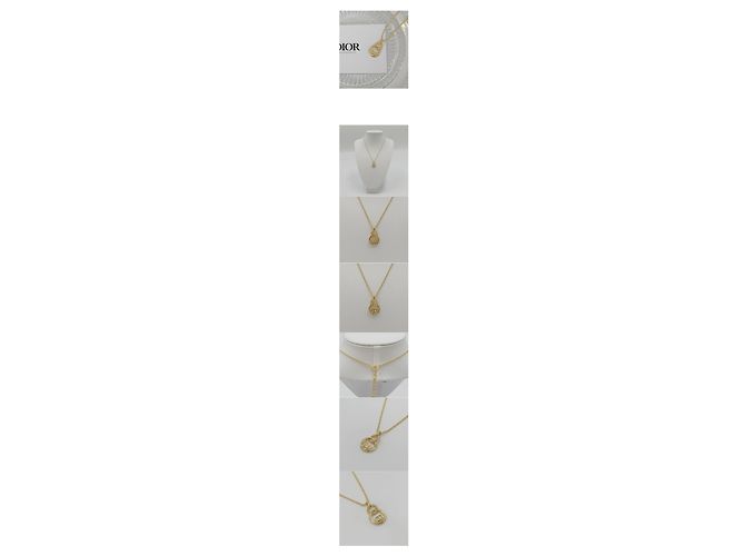Dior Colar com pingente Mini CD Logo Ouro Twist Vintage Dourado - vista 2