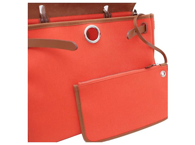 Hermès NUOVA ZIP Herline Herbag PM Tote Bag e Shoulder Bag Arancione - vista 10