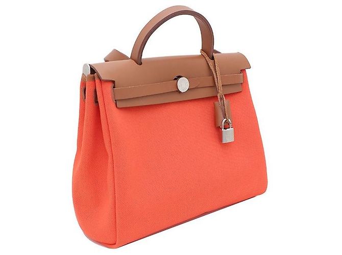 Hermès NUOVA ZIP Herline Herbag PM Tote Bag e Shoulder Bag Arancione - vista 2