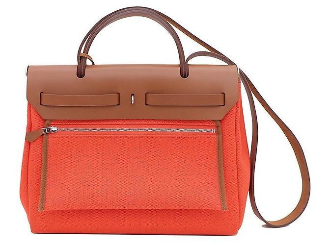 Hermès NUOVA ZIP Herline Herbag PM Tote Bag e Shoulder Bag Arancione - vista 3