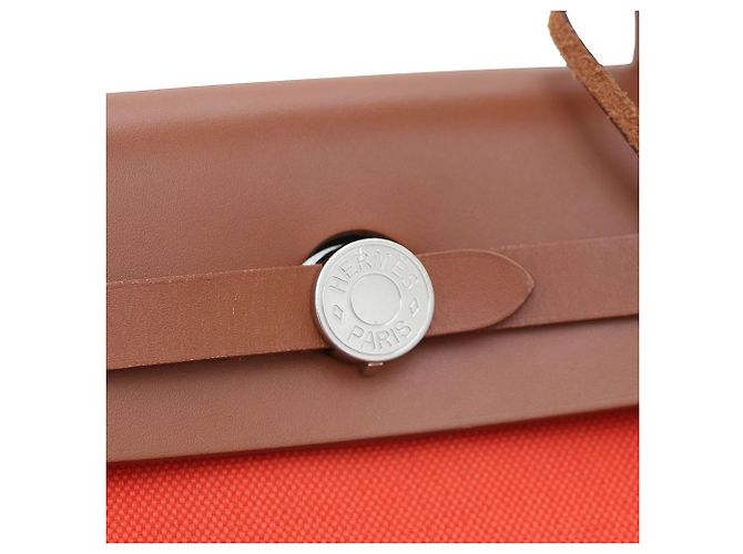 Hermès NUOVA ZIP Herline Herbag PM Tote Bag e Shoulder Bag Arancione - vista 4