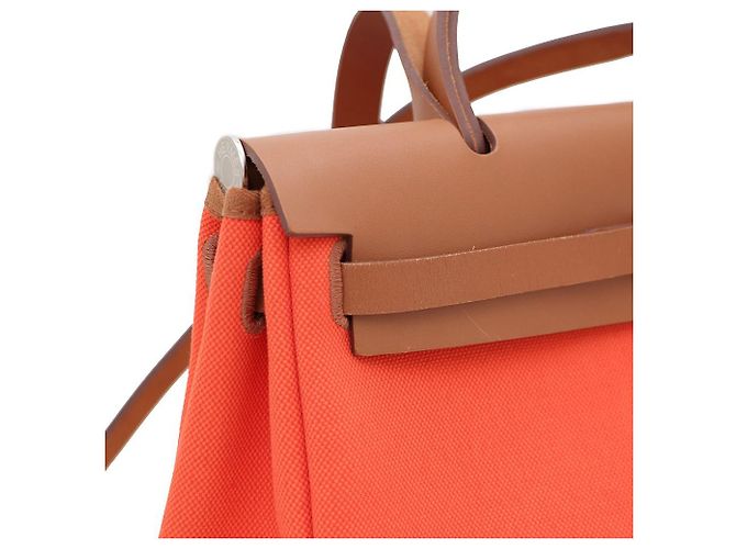 Hermès NUOVA ZIP Herline Herbag PM Tote Bag e Shoulder Bag Arancione - vista 6
