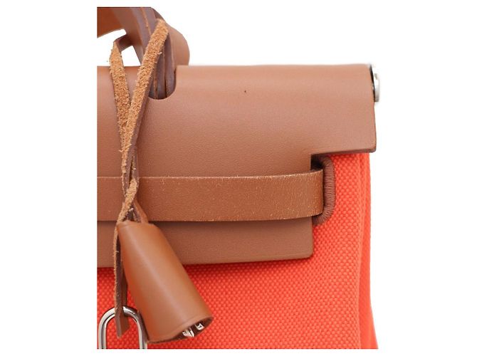 Hermès NUOVA ZIP Herline Herbag PM Tote Bag e Shoulder Bag Arancione - vista 7