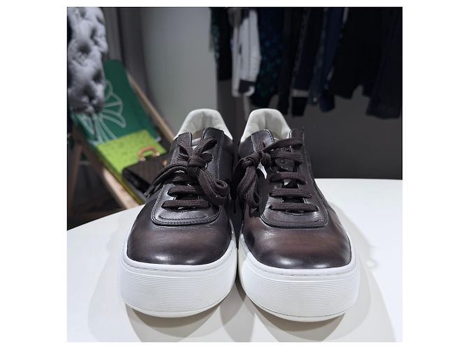 Berluti Sneakers basse in pelle Playground Marrone - vista 2