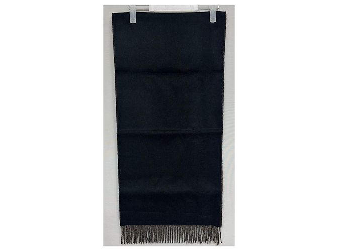 Hermès Lacto Verso Cashmere Reversible Scarf Noir Taupe Brown - view 2