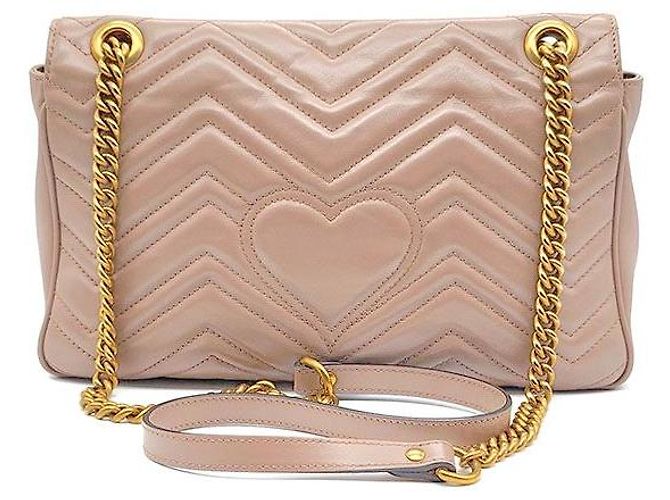Gucci Borsa a Spalla Marmont Matelassé Arancione - vista 3