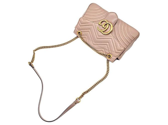 Gucci Borsa a Spalla Marmont Matelassé Arancione - vista 4
