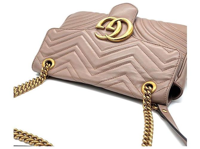 Gucci Borsa a Spalla Marmont Matelassé Arancione - vista 6