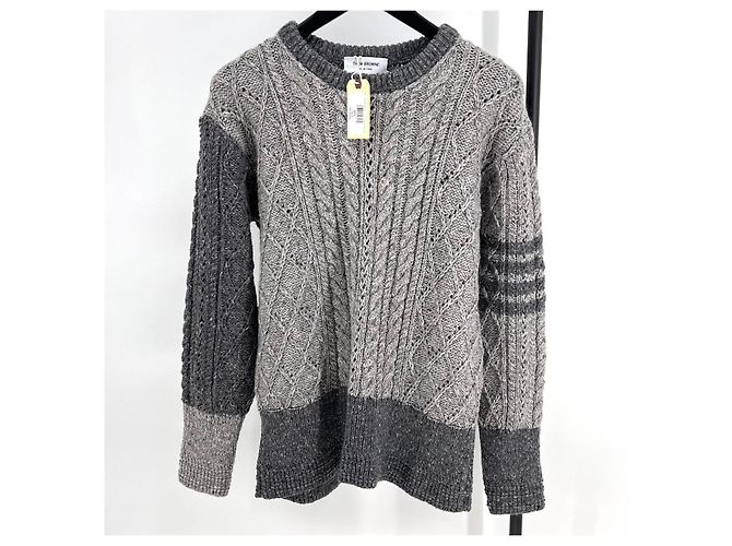 Thom Browne Mohair-Diagonaldruck-Stirnband Funmix Cable Knit Braun - Ansicht 2