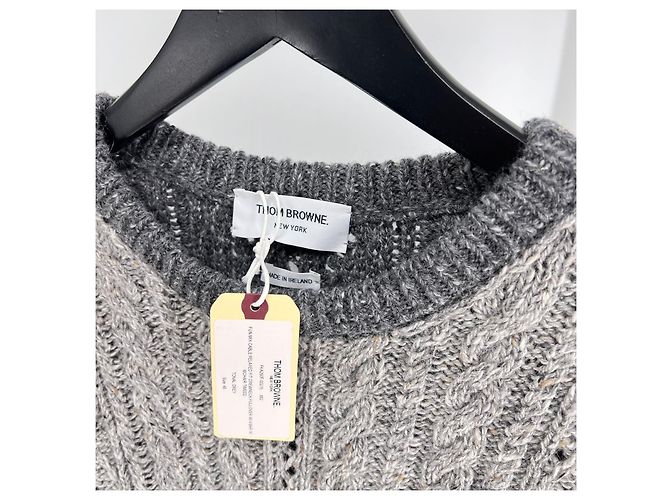 Thom Browne Mohair-Diagonaldruck-Stirnband Funmix Cable Knit Braun - Ansicht 4