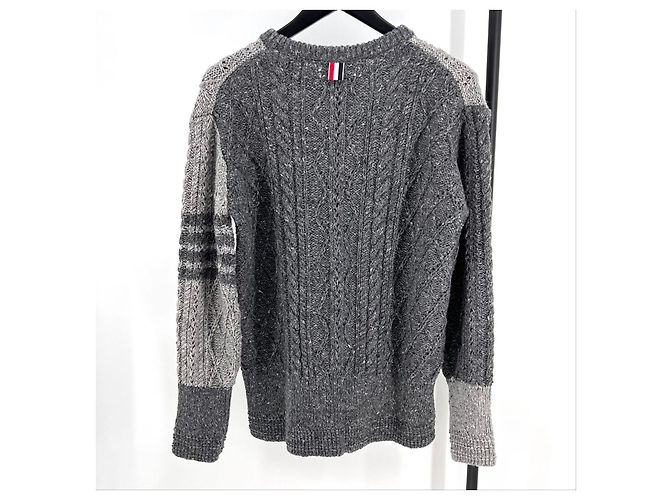 Thom Browne Mohair-Diagonaldruck-Stirnband Funmix Cable Knit Braun - Ansicht 5
