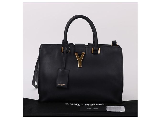 Saint Laurent Borsa a tracolla piccola Cabas Chyc Gold Blu - vista 12