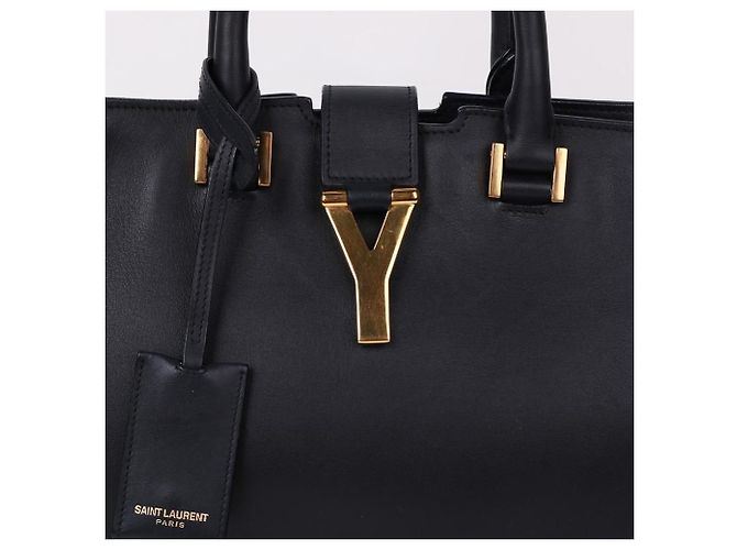 Saint Laurent Borsa a tracolla piccola Cabas Chyc Gold Blu - vista 2
