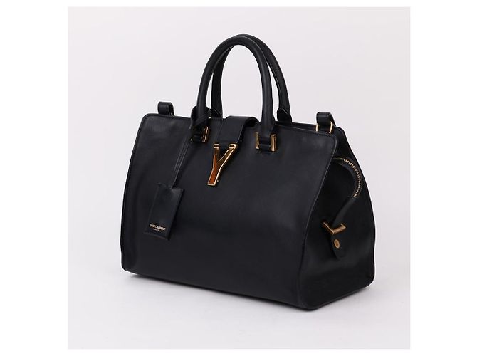 Saint Laurent Borsa a tracolla piccola Cabas Chyc Gold Blu - vista 3