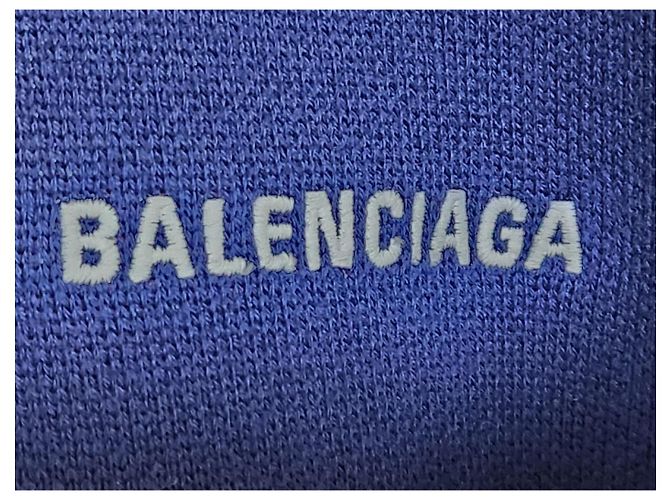 Balenciaga Blue Wave Logo Wool Knit - view 5