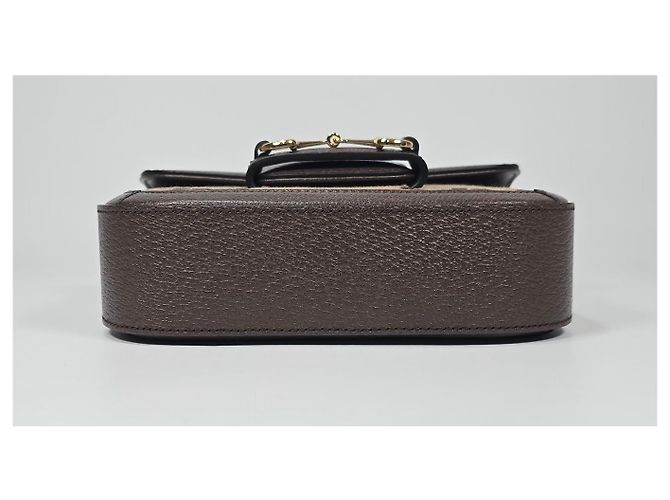 Gucci Mini borsa a tracolla Horsebit Jumbo GG Marrone - vista 7