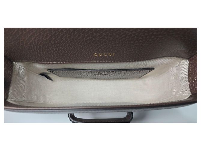 Gucci Mini borsa a tracolla Horsebit Jumbo GG Marrone - vista 9
