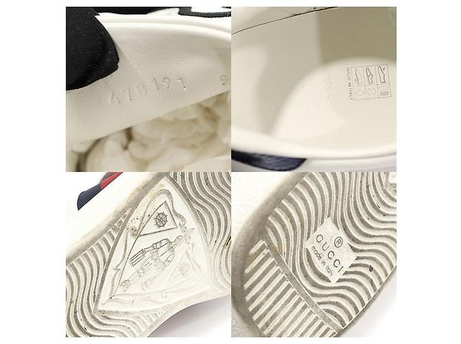 Gucci Sneakers WEB Ace da uomo in pelle di vitello bianca con patch drago UFO Bianco - vista 7