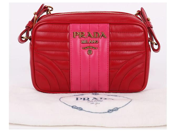 Prada Borsa a tracolla Diagram Mini Chain Rosso - vista 12