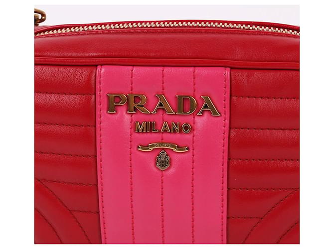 Prada Borsa a tracolla Diagram Mini Chain Rosso - vista 2