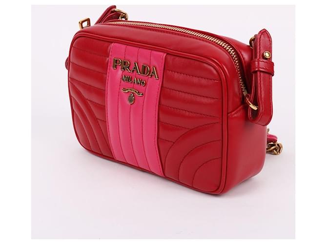 Prada Borsa a tracolla Diagram Mini Chain Rosso - vista 3