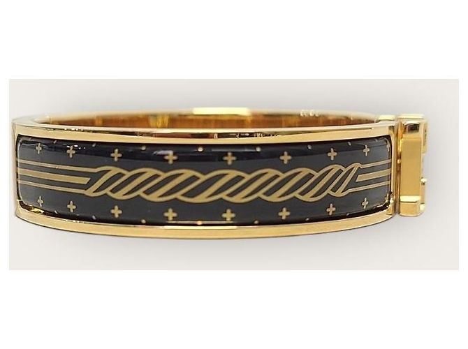 Hermès Click Armband Black Gold Graffiti Schwarz - Ansicht 3