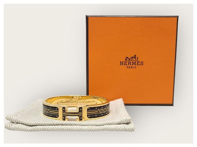 Hermès Click Armband Black Gold Graffiti Schwarz - Ansicht 5