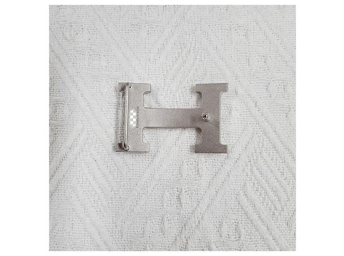 Hermès Buckle Reversible Black Chocolate Silver-Tone Matte Men's Leather Belt Silvery - view 8