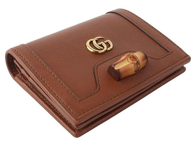 Gucci Cartera tarjetero de bambú Diana Negro - vista 3