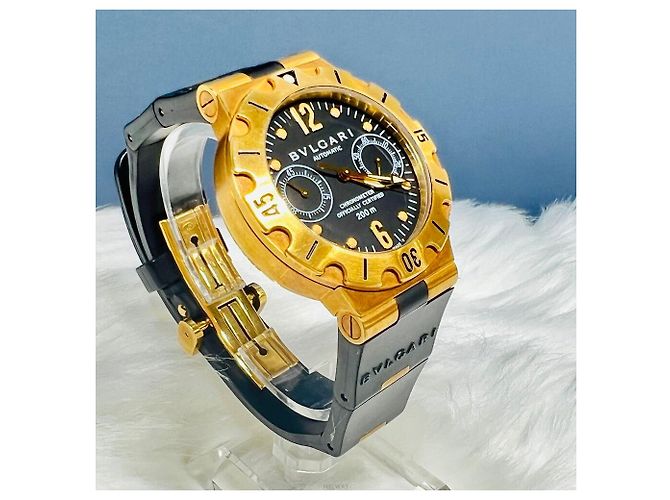 Bulgari Orologio Diagono Scuba placcato oro da uomo Argento - vista 2