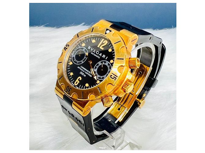 Bulgari Orologio Diagono Scuba placcato oro da uomo Argento - vista 3