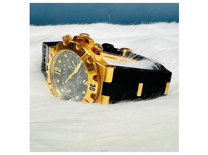 Bulgari Orologio Diagono Scuba placcato oro da uomo Argento - vista 5