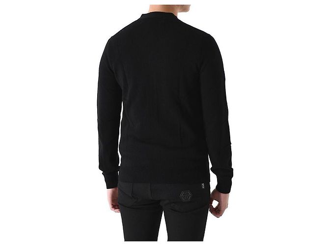 Comme Des Garcons Strickjacke mit Invader Pixel Patch Wolle Schwarz AZ Mehrfarben - Ansicht 11