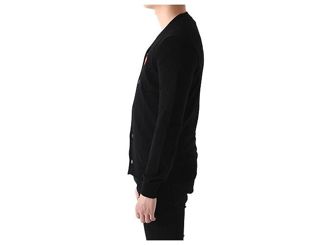 Comme Des Garcons Strickjacke mit Invader Pixel Patch Wolle Schwarz AZ Mehrfarben - Ansicht 3
