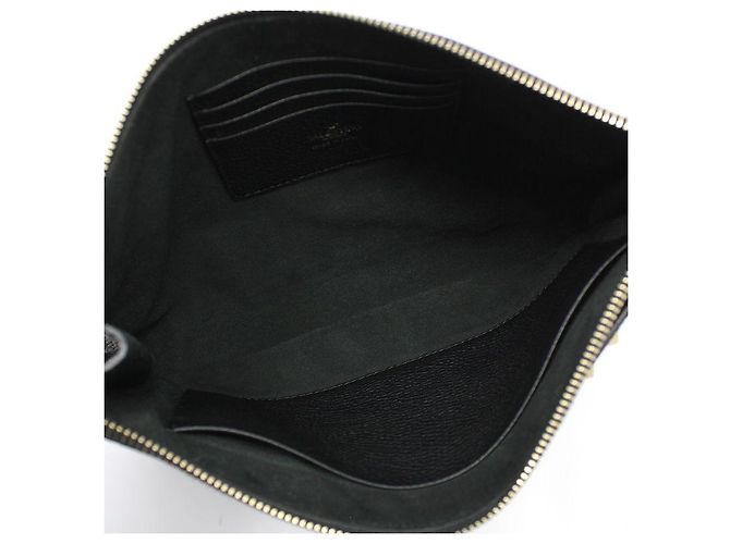 Valentino Clutch con tracolla in pelle nera e dettaglio con lucchetto dorato Nero - vista 7