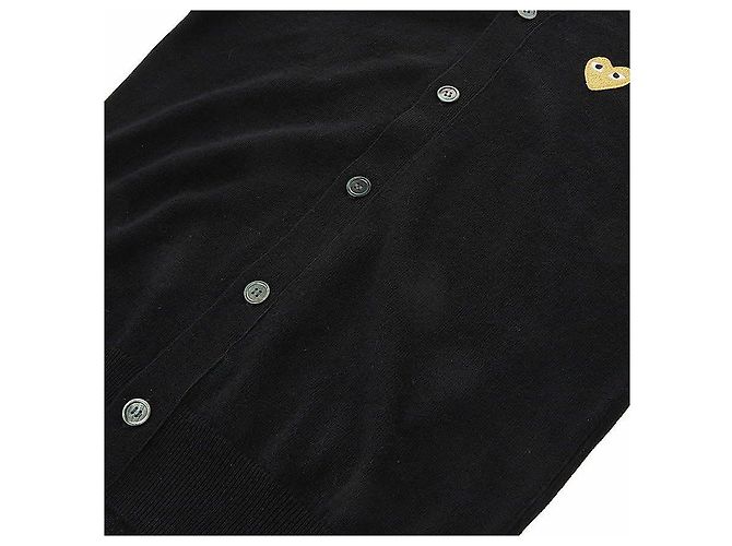 Comme Des Garcons Herren-Wollstrickjacke mit Herz-Logo-Patch SCHWARZ - Ansicht 7