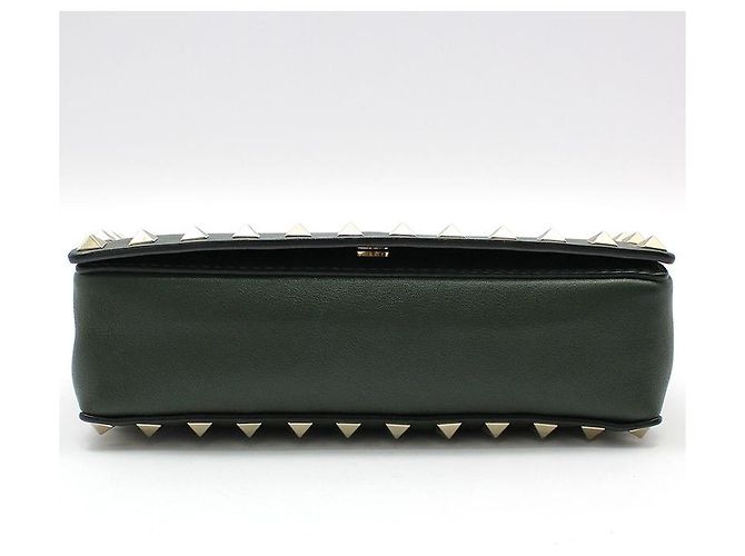 Valentino Mini borsa a tracolla con catena Rockstud in pelle kaki Marrone - vista 5