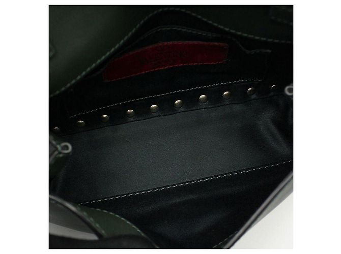 Valentino Mini borsa a tracolla con catena Rockstud in pelle kaki Marrone - vista 9