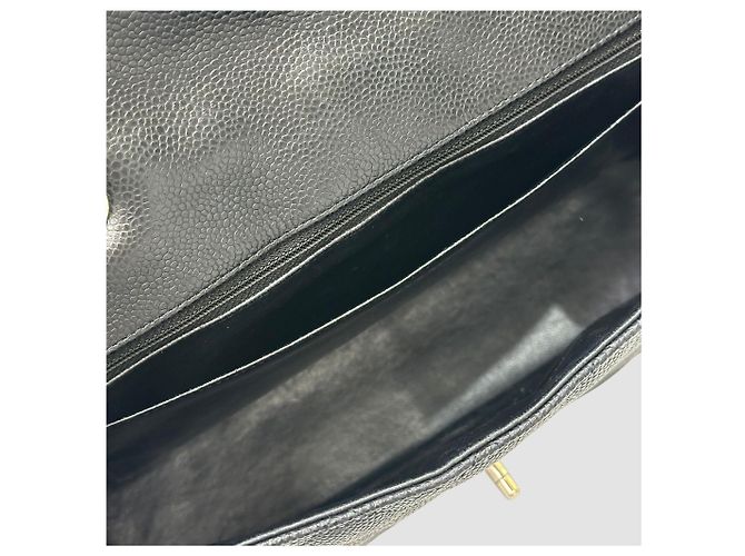 Chanel Classic Caviar Large Black Silver One Flap Series Nero - vista 8