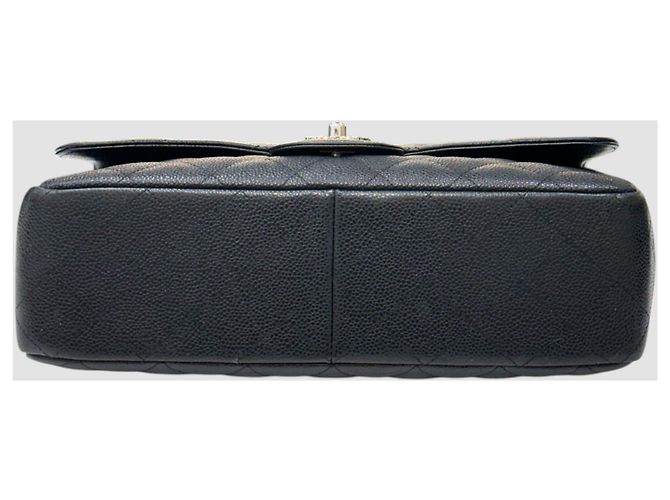 Chanel Classic Caviar Large Black Silver One Flap Series Nero - vista 9