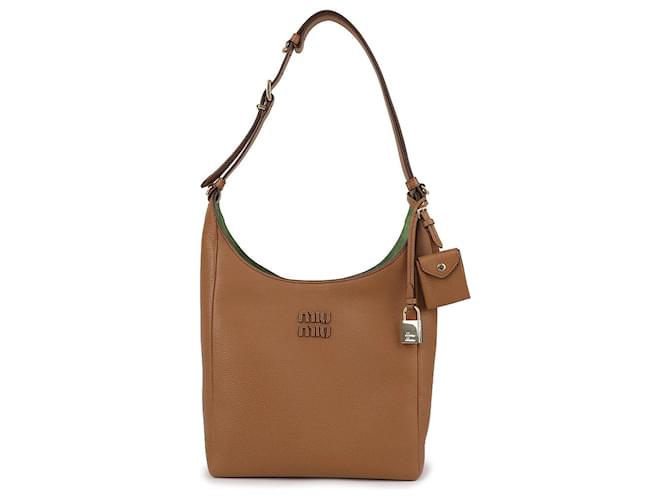 Miu Miu Borsa a secchiello in pelle Marrone - vista 3
