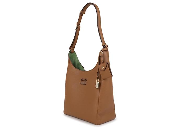 Miu Miu Borsa a secchiello in pelle Marrone - vista 4