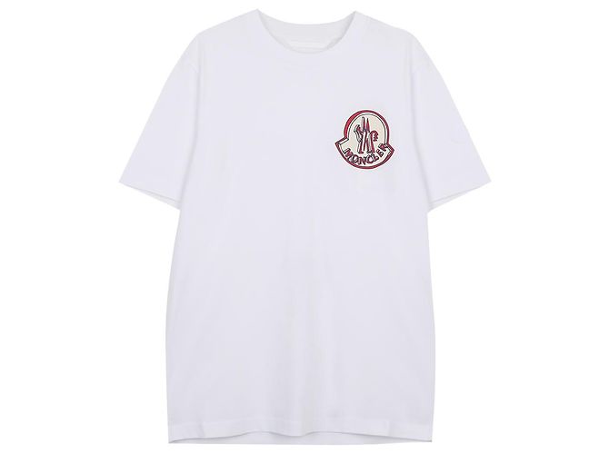 Moncler T-shirt in cotone con logo Bianco - vista 3
