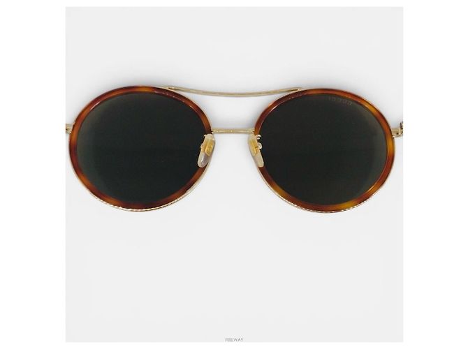 Gucci Gafas de sol redondas de metal Castaño - vista 4
