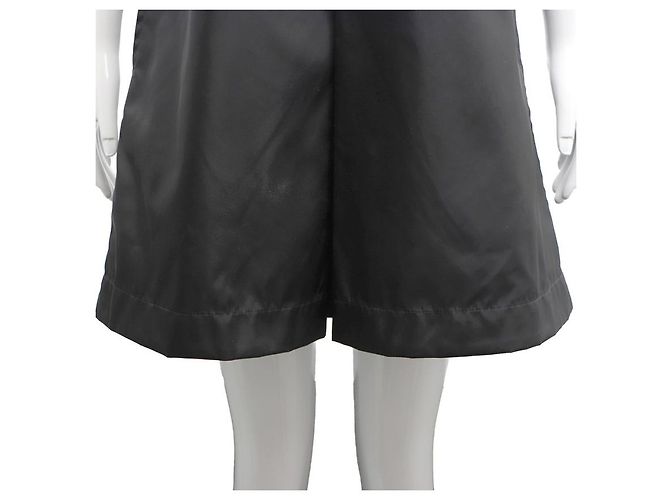 Prada Abito a canotta in nylon con logo triangolare e mezza zip Nero - vista 12