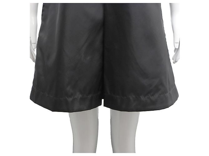 Prada Abito a canotta in nylon con logo triangolare e mezza zip Nero - vista 4