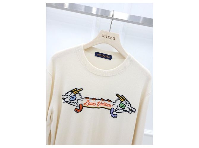 Louis Vuitton Intarsia Graphic Cashmere Crewneck XL Weiß - Ansicht 3