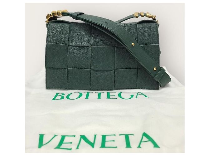 Bottega Veneta Borsa Cassette Rain Tree Green Gold Clip Verde - vista 7